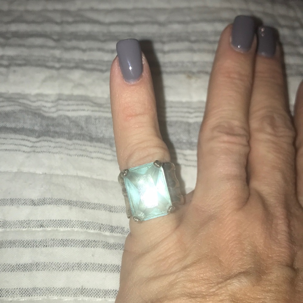 Silpada blue glass square ring